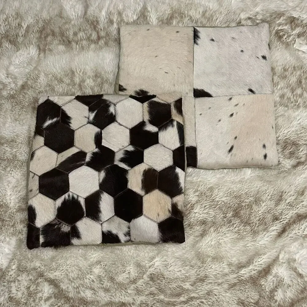 Cowhide Decorative Pillow Cover | Sz 18” x 18”